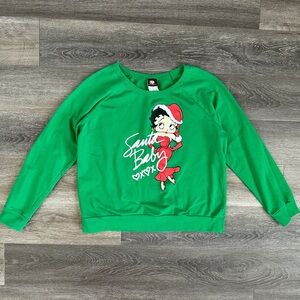 Betty Boop vintage y2k 90s green holiday crewneck sweatshirt